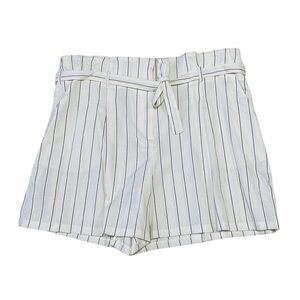 Worthington Shorts NWT Pleated Flare Ivory Black Stripes Size 18